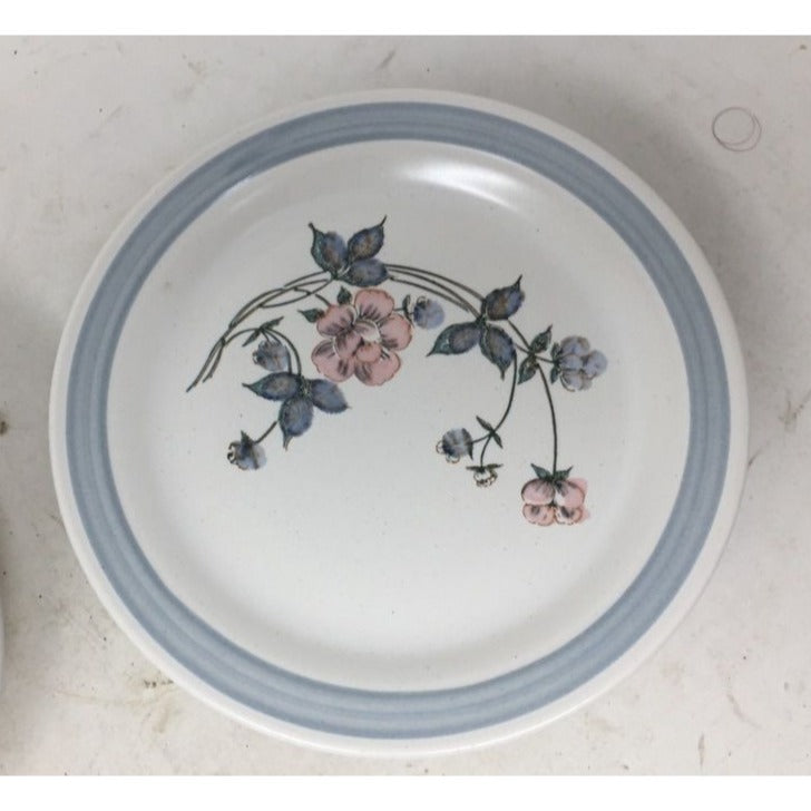 Vintage Flower Patterned Ceramic Dishes- 8 Plates, 8 Bowls and 2 Shakers