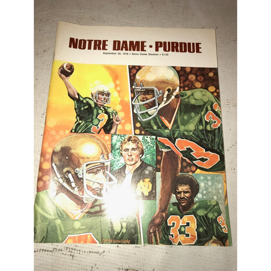 Notre Dame vs. Purdue Vintage Football Program 9-30-1978
