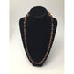 Vintage Amber Bead Necklace with Gold Accents and Screw Clasp