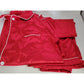 Red Satin Pajamas with White Piping and Buttons - Size2XL