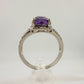 Beautiful Emerald Cut 2.25 Carat Amethyst Ring - Sterling w Diamond Accent Size 8