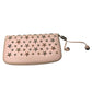 Jimmy Choo Filipa Zip-Around Long Wallet in Pink Leather w Bronze/Gold and SIlver Star Studs