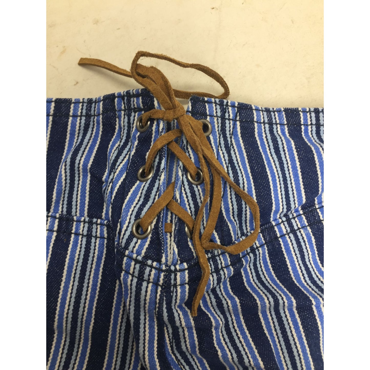 Abercrombie Girls Size 10 Striped Blue Super Low Rise Capri Pants New with Tags