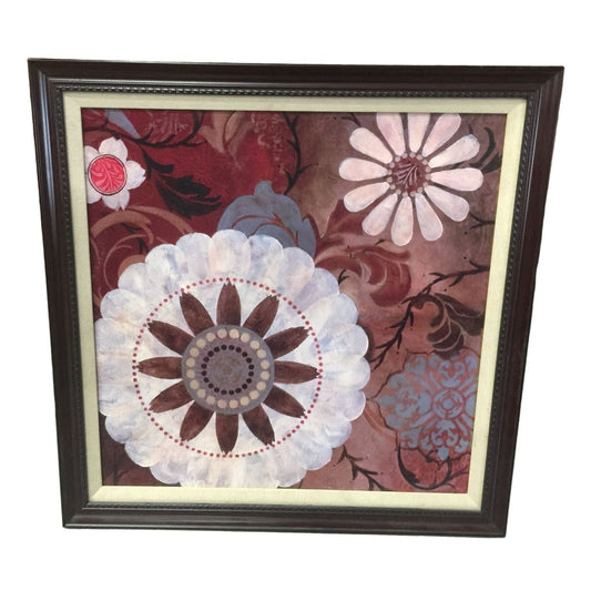 Interior Designs Art with Linen Liner Floral Patterned Framed Wall Art/Decor