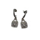 1/4 Carat Diamond Cushion Cut Dangle Earrings -Rhodium Plated Brass