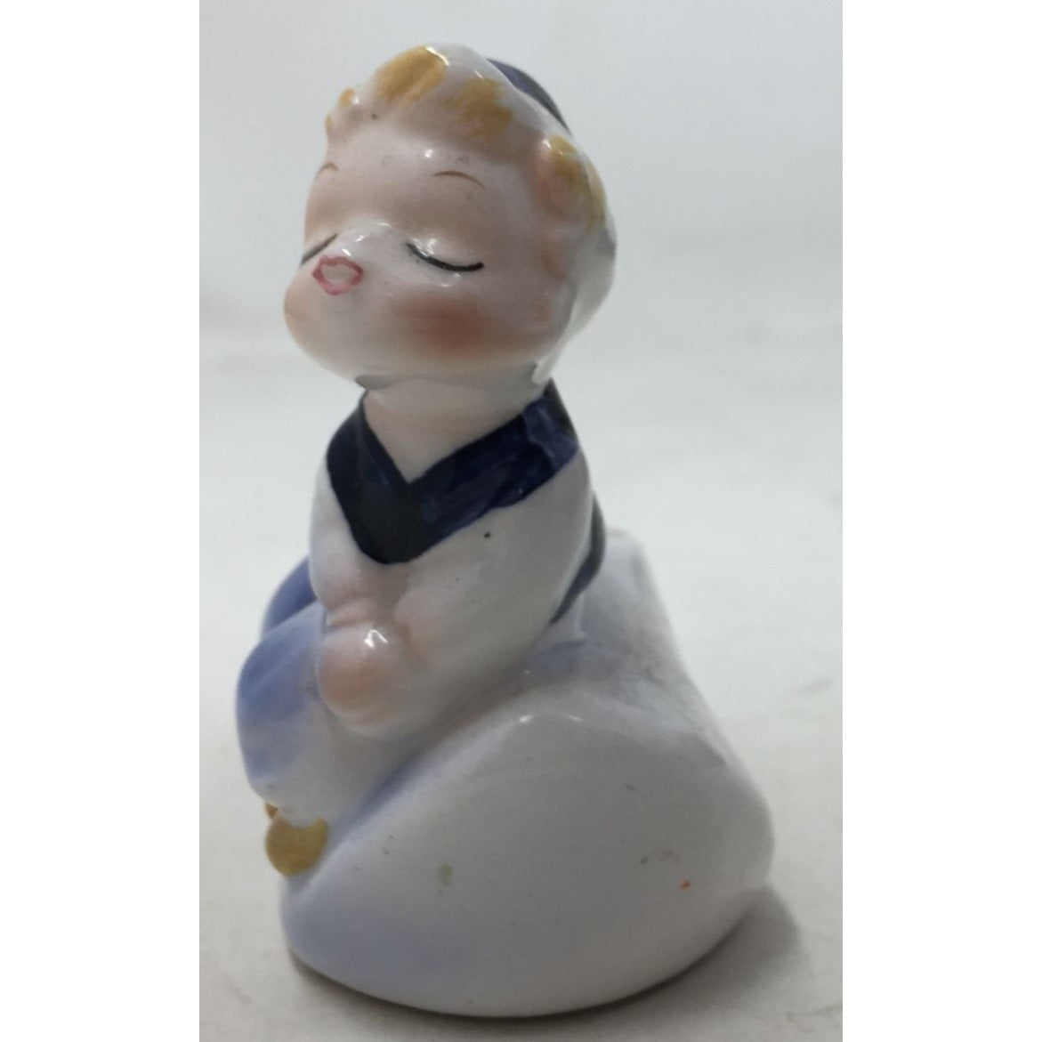 Vintage Adriane Japan Ceramic Blue/White Kissing Dutch Boy Salt/Pepper Shaker