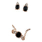 Pretty Oval Sapphire and Crystal Necklace & Earrings Set with Rose Gold Overlay