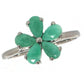 1.36 Carat Emerald Flower Shaped Ring in Sterling Silver Setting - Size 7