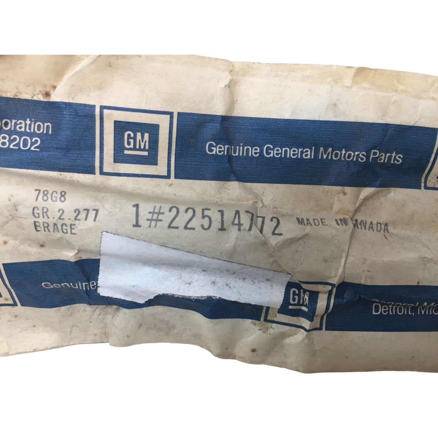 GM General Motors Brace for 1984-1990 Buick Part #22514772 New old Stock