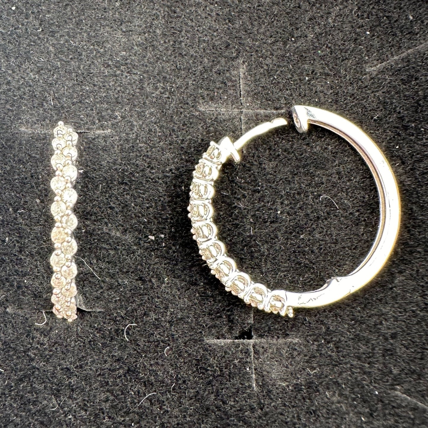 Simply Stunning 1/2 ct Natural Diamond Hoop Earrings - Sterling Silver