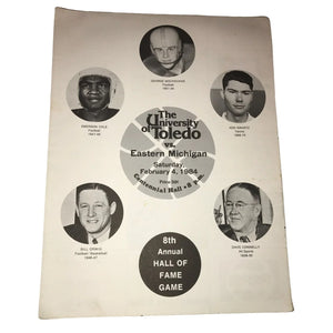 The University of Toledo VS Eastern Michigan 2-4-84 8th Annual Hall of Fame Game Vintage Program