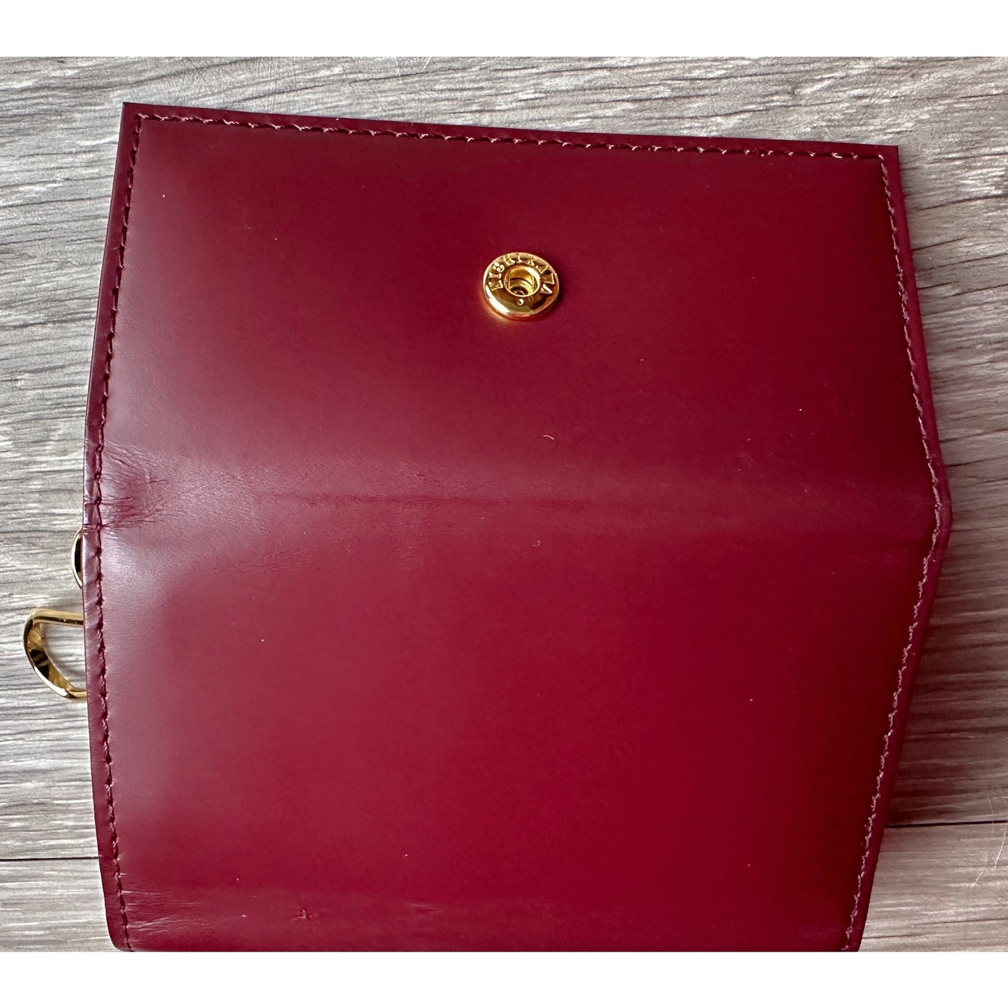 Burberry Burgundy Leather Key  Holder with Nova Check Accents