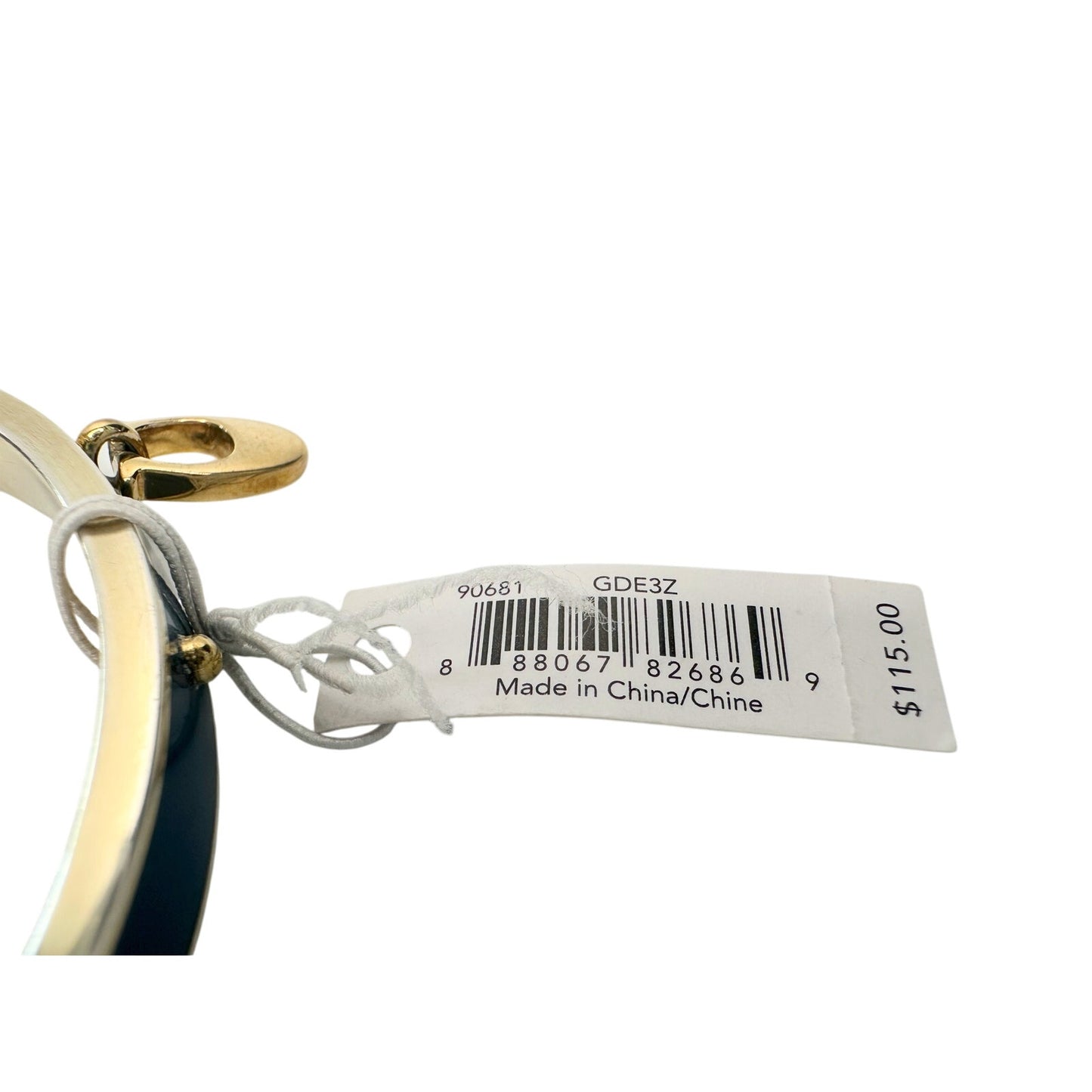 Coach Enamel Riveted Signature C Hinge Bangle Bracelet Teal Green- NWT