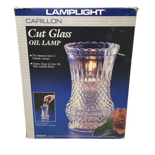 Lamplight Carillon Cut Glass Oil Lamps/Liquid Candle Lamps in Box