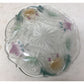 Vintage Small Clear Glass Plate with Flowers/Leaves Printed on it