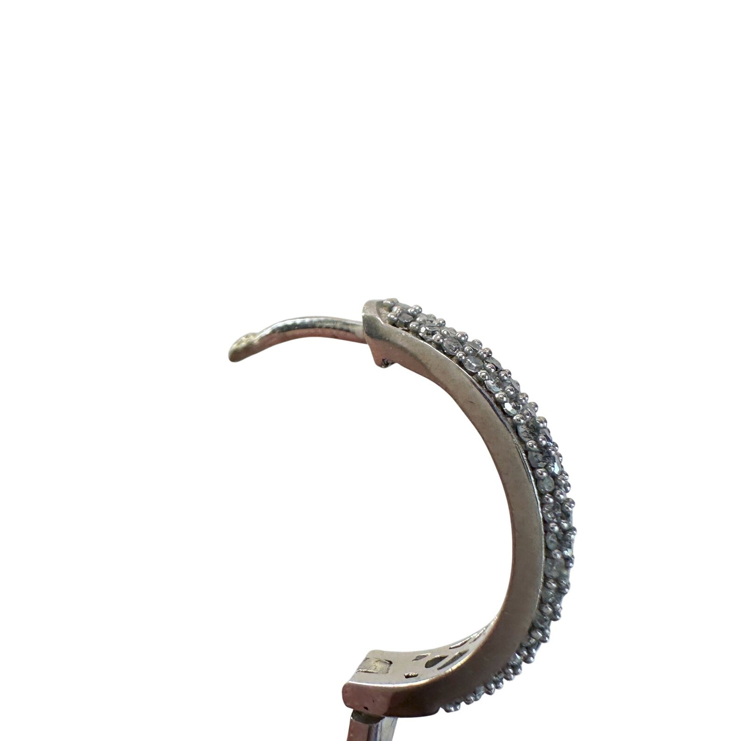 1/2 Carat Natural Diamond Hoop Earrings in Sterling Silver