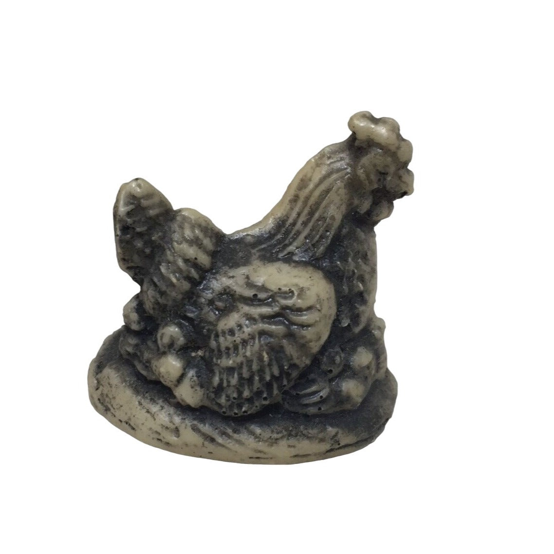 Small miniature Hen Figurine Sitting on Nest- Handcrafted Marble from Georgia USA