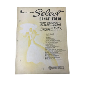 6th All New Select Dance Folio Vintage Sheet Music book