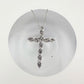 Beautiful Cross Necklace with Natural Diamonds in Illusion Setting and 18" Sterling Chain