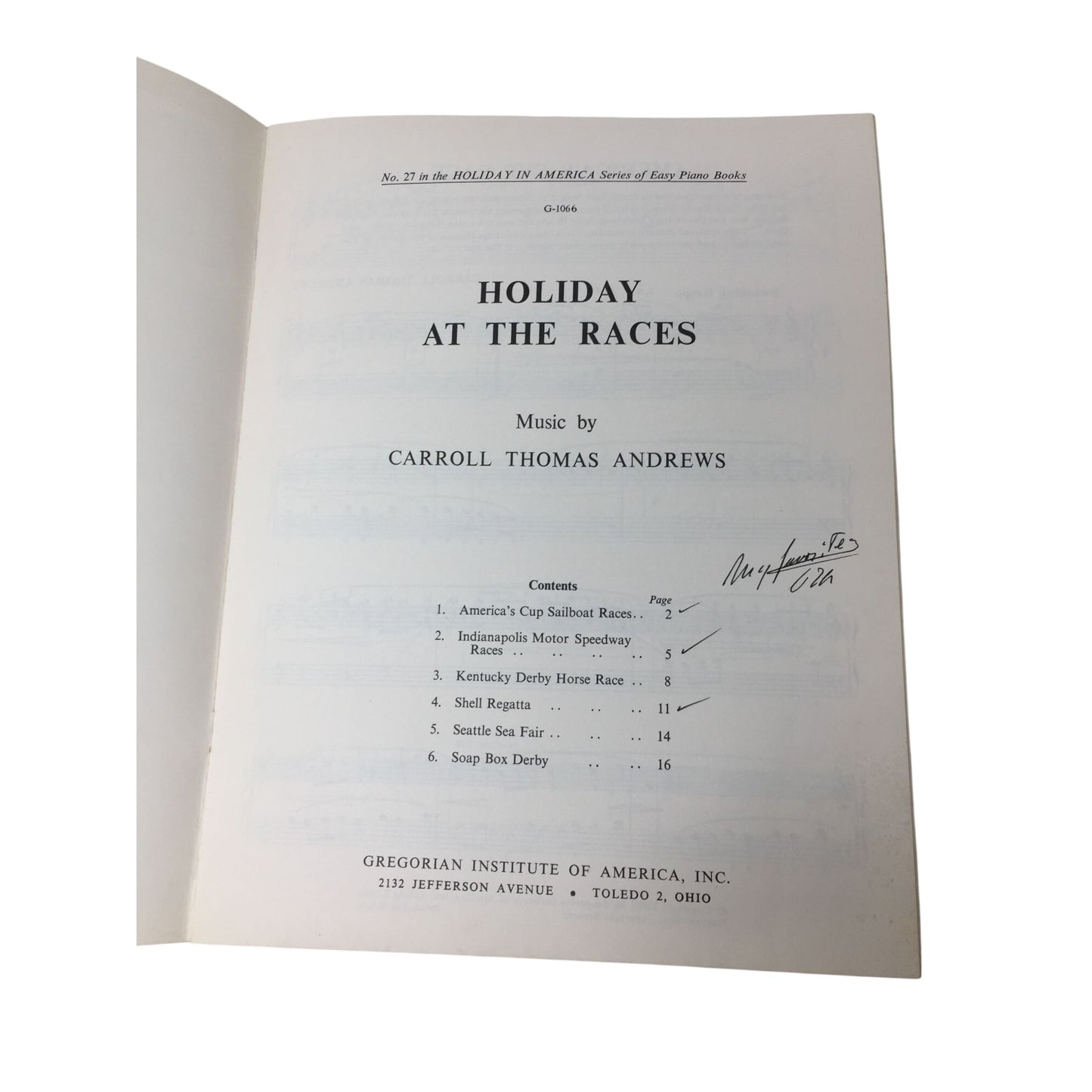 ''Holiday at the Races'' Sheet Music Book