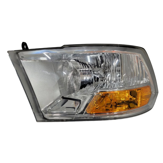 Passenger Side Headlight Assembly Compatible w 2009-2012 Dodge Ram 1500 2500 3500 Pickup Dual Beam Model Headlamp Replacement Chrome Housing Compatible  A+ Stuff
