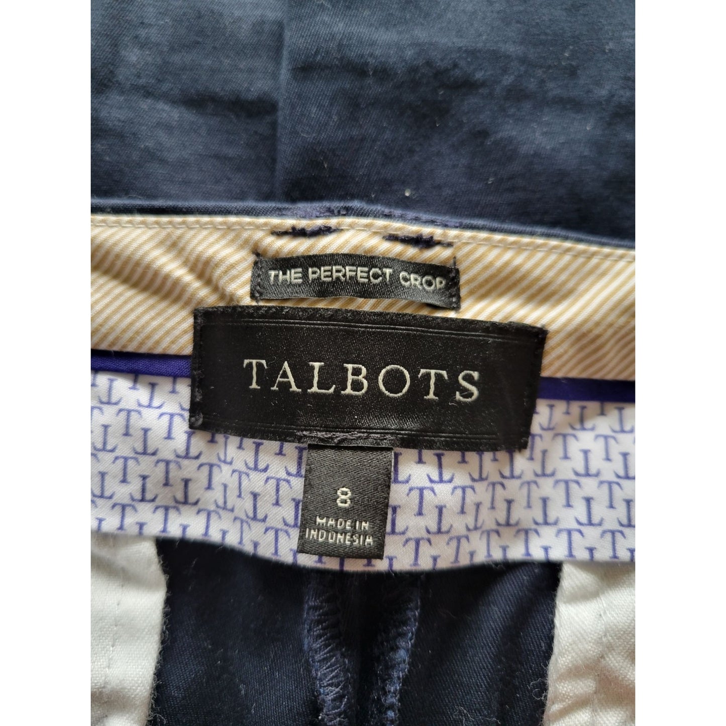 Women's TALBOTS the perfect crop Navy blue dress pants size 8