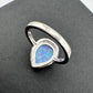 Vibrant Pink Opal Teardrop Ring - Size 7