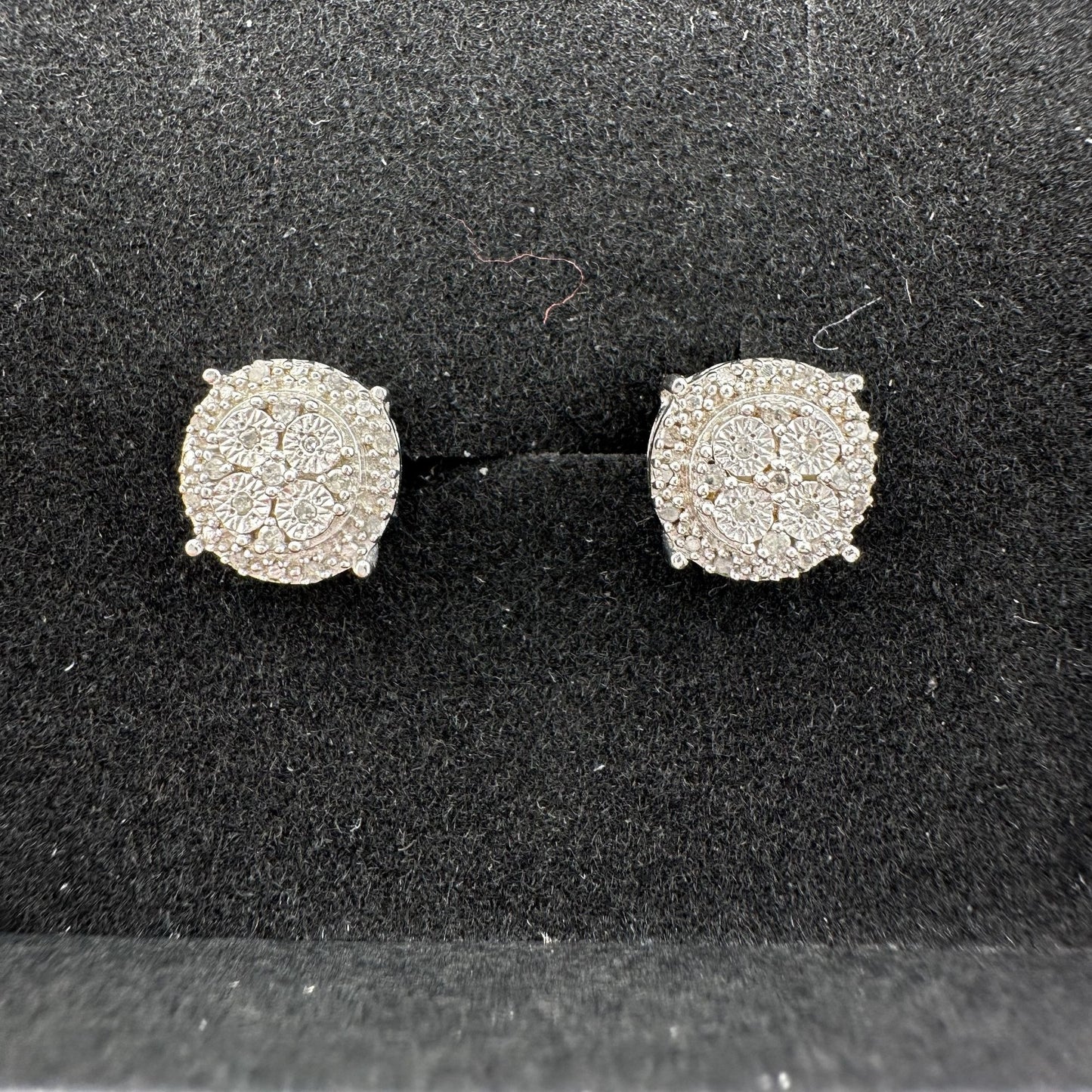 Diamond Stud Earrings in Sterling Silver - Natural Diamonds