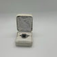 Genuine Blue Diamond Ring Size 7 - Pretty Cushion Cut Diamond Accent