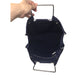 Navy Blue and White Junque Bag with Silver Metal Handles (about 14x14 inches)