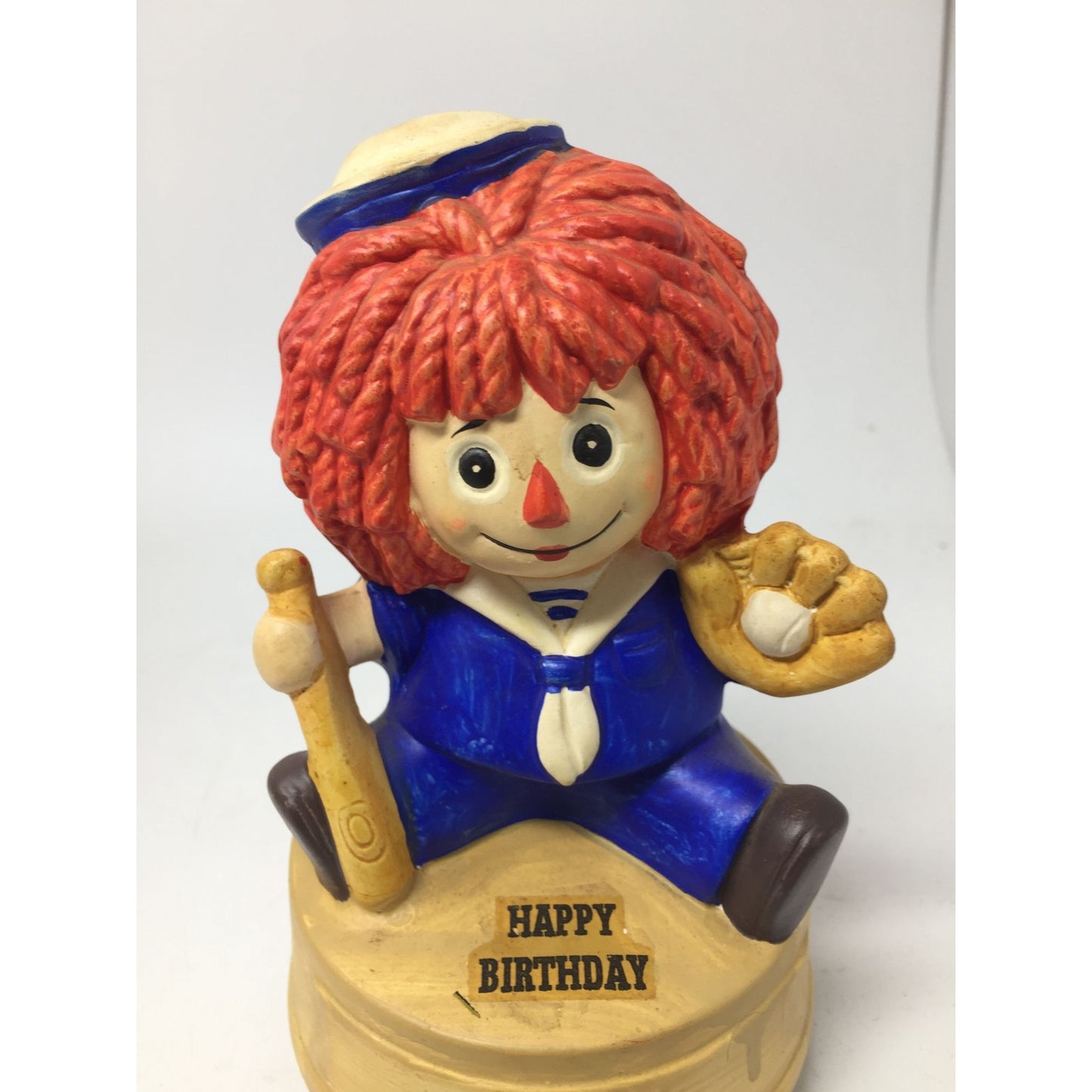 Vintage Happy Birthday (November) Baseball Raggedy Andy Music Box