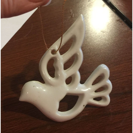 Vintage White Dove Bird Christmas Tree Ornament