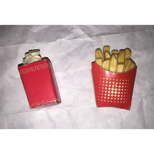 Vintage Fast Food Fries & Popcorn Refrigerator Magnets (2)