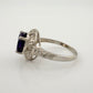 Beautiful Dark Purple Amethyst and Diamond Accent Ring - Sterling Silver Size 7.25