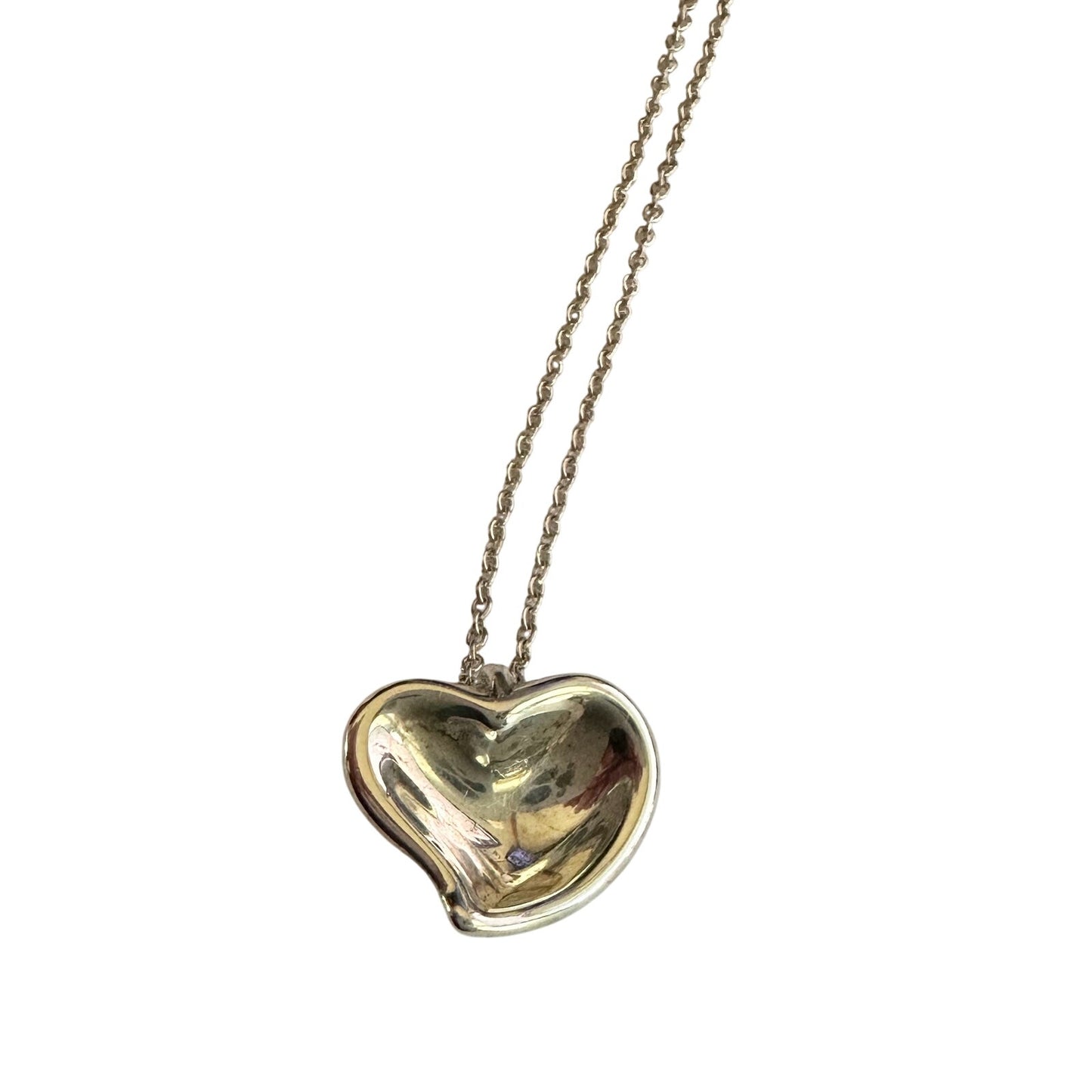 Tiffany and Co Elsa Peretti Full Heart (Curved Heart) Necklace 15"