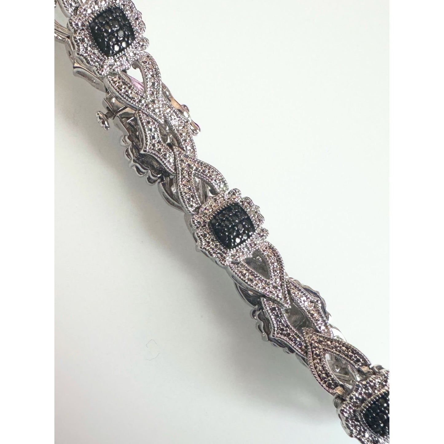 Beautifully Elegant Black and White Diamond Bracelet - Wonderful Detailing