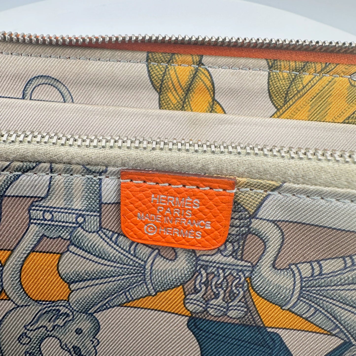 Hermès Silk in Epsom Orange Leather Long Zip Around Wallet