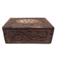 Hand Carved Brown Wooden Trinket Box/Jewelry Box