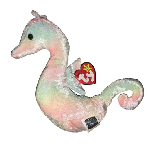 Vintage 1999 TY Beanie Original Baby Sea Horse Named Neon