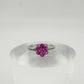 Pretty and Bright - Pink Lab Created Sapphire Petals Flower Ring - Sterling Silver Size 7.25