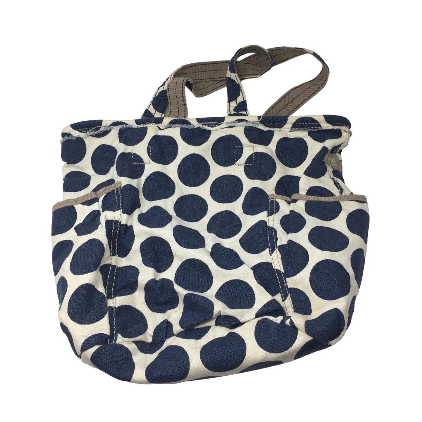 Womens Thirty-One Polka Dotted Blue/White Bag with Pockets on the sides