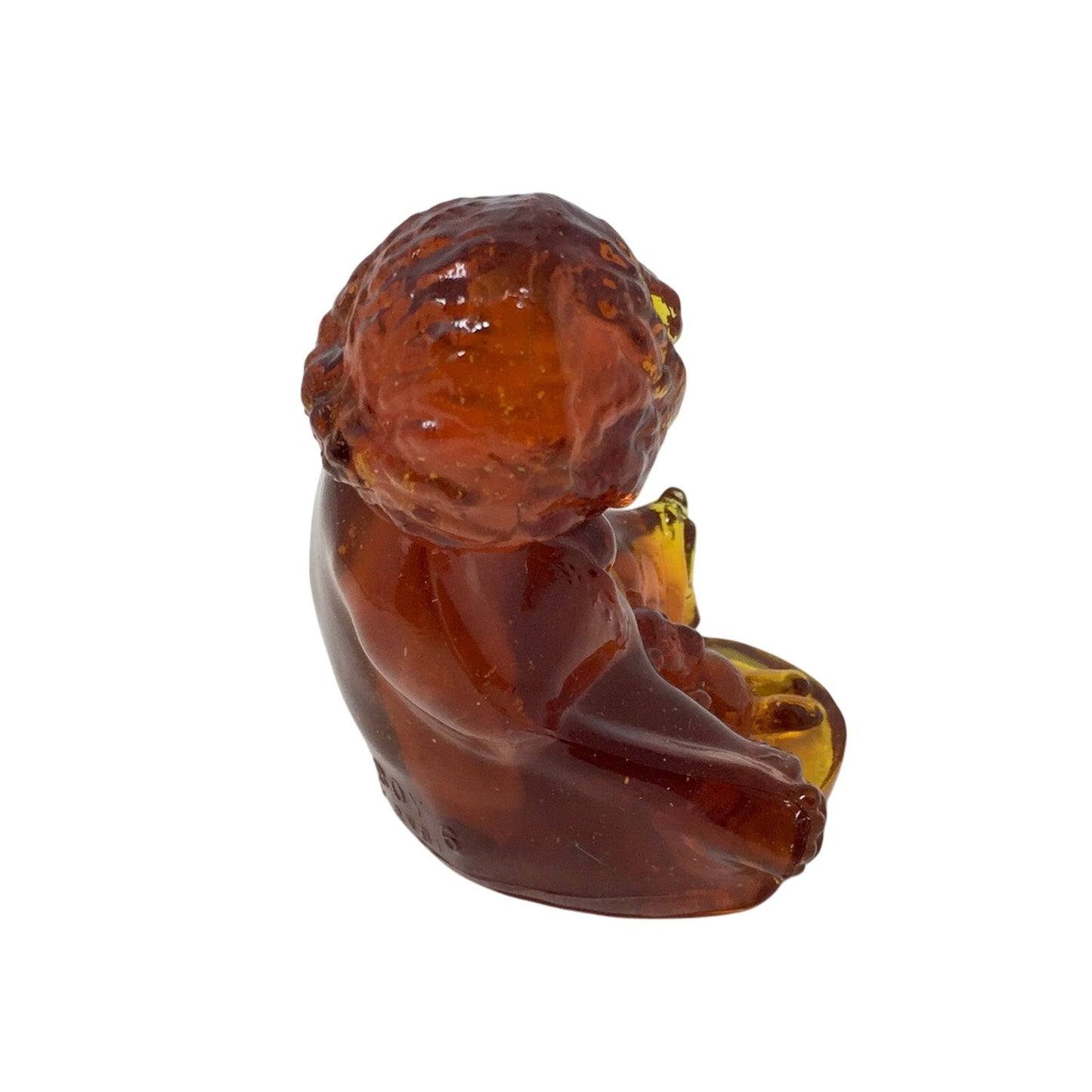 Sonny Boy Amber colored Art Glass Figurine - Wetzel Glass 1980s