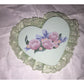 Vintage Heart Shaped Refrigerator Magnet with Lace and Flower Print