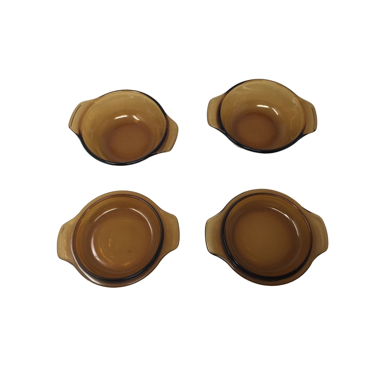 Vintage Anchor Hocking Set of 4 Oven Proof Brown Glass Bowls