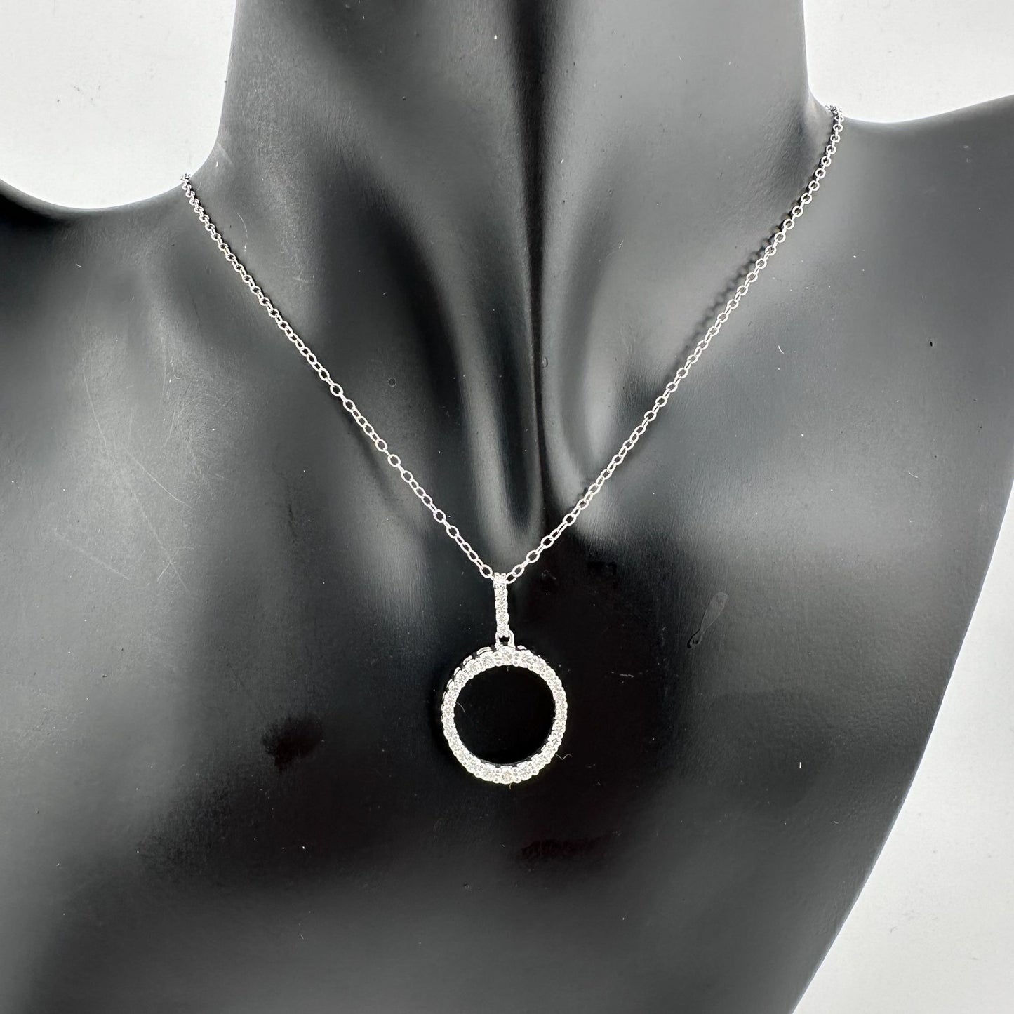 Radiant Circle of Life Eternity Necklace - 1/2 Carat Lab Created Diamonds - Sterling Silver