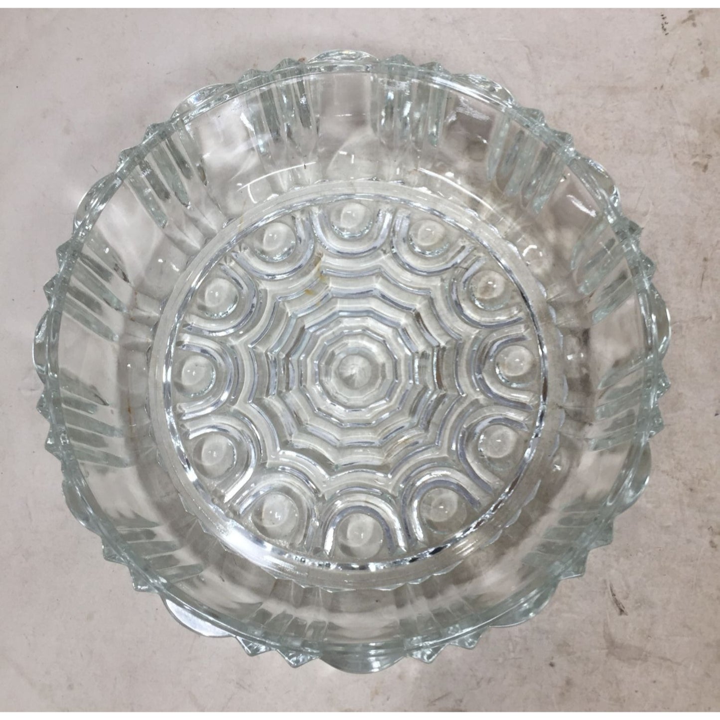 Vintage Clear Glass Round Candy Bowl - 6.5 inches wide and 2 inches tall