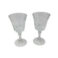 Vintage Pair of Clear Crystal Glass Wine Glasses- Each about 4" tall