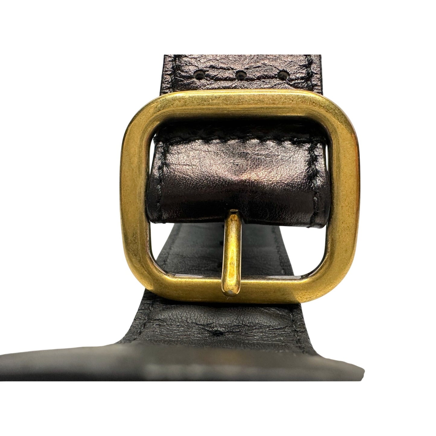 Yves Saint Laurent (YSL) Wide  Leather Cuff Bracelet w Large Buckle