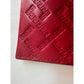 Versace Large Red Logo Print Leather Wristlet Clutch