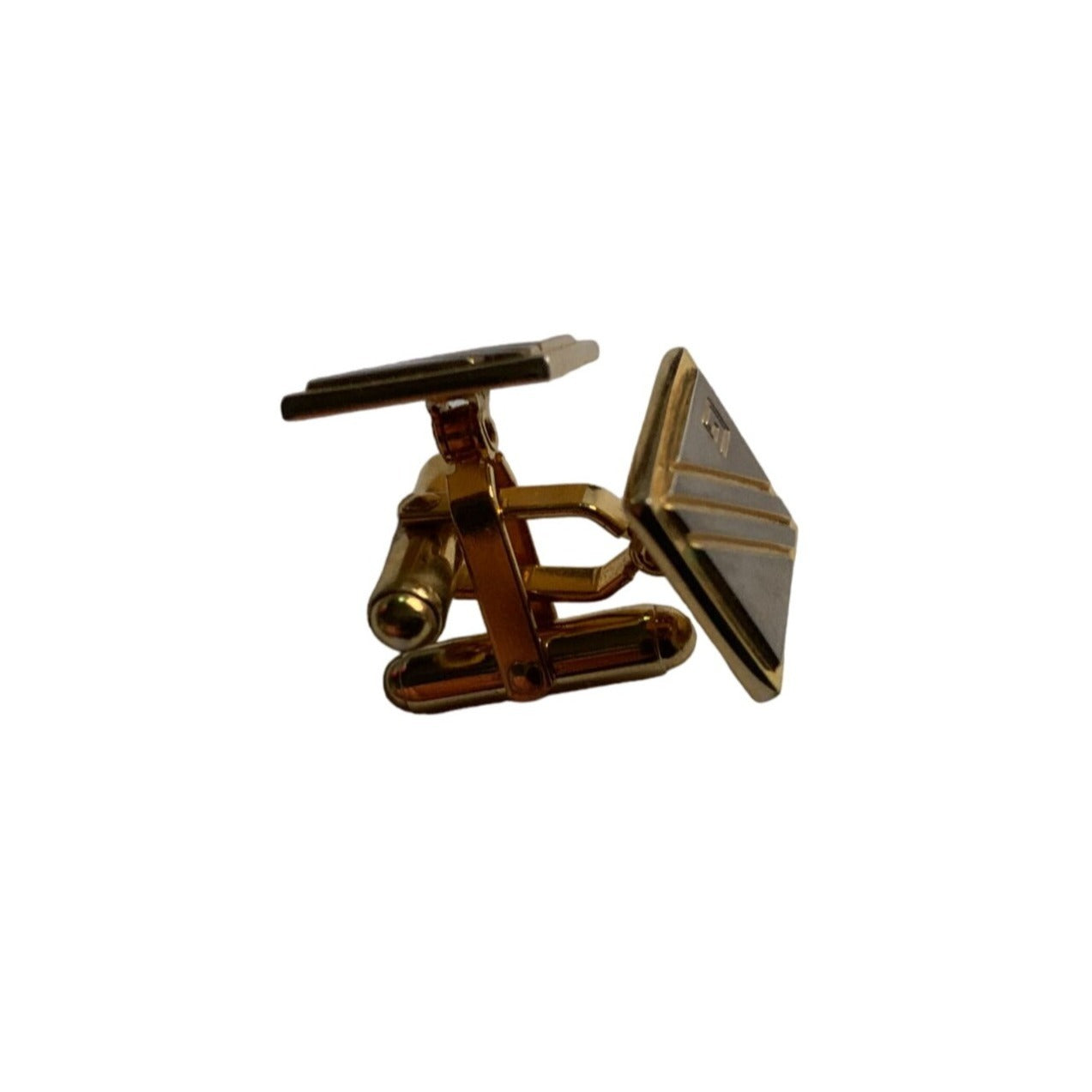 Vintage Mens Squared Gold Toned Cuff Links